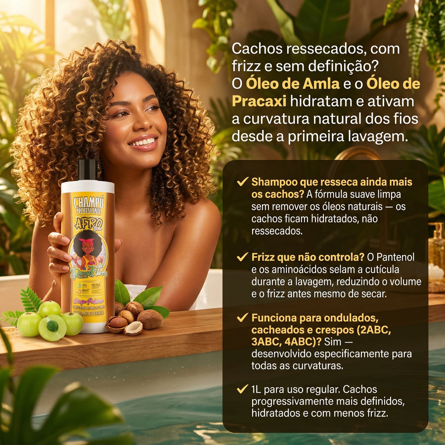 Dona Flora Afro Boom Shampoo Definição & Hidratação 1L