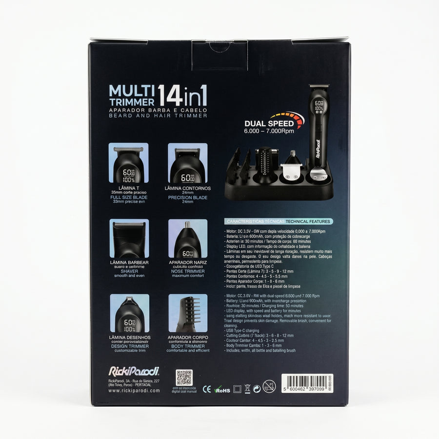 RickiParodi Multi Trimmer 14in1 Aparador Barba e Cabelo