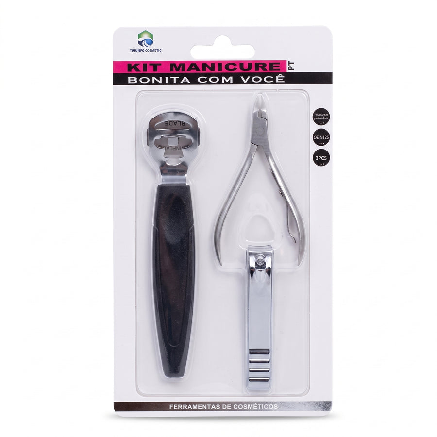 Triunfo Cosmetic Kit de Manicure Bonita com Você 3 Peças Preto