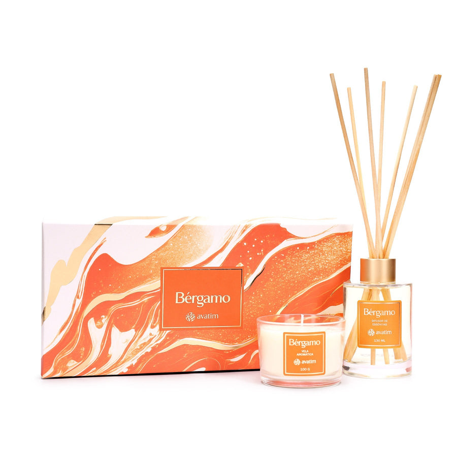 Avatim Kit Bérgamo — vela aromática e difusor de essências, kit completo