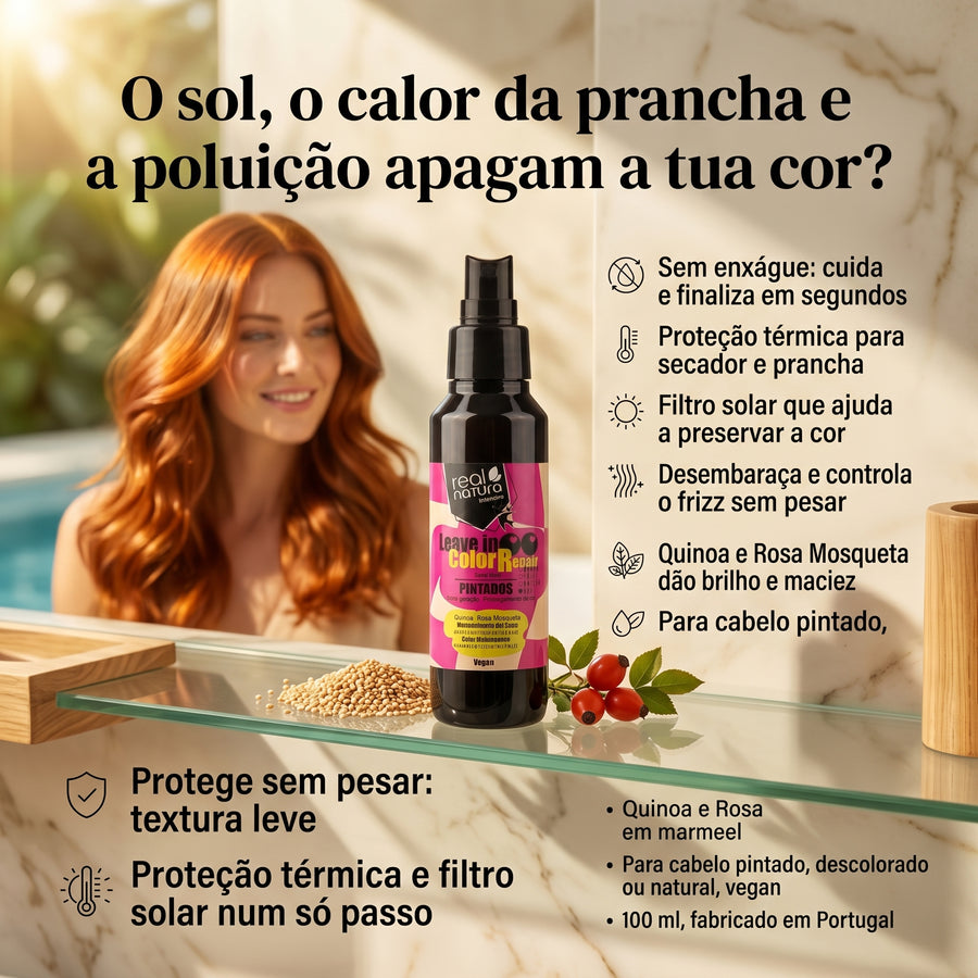 Real Natura Color Repair Leave-in Sem Enxágue Cabelo Pintado 100ml