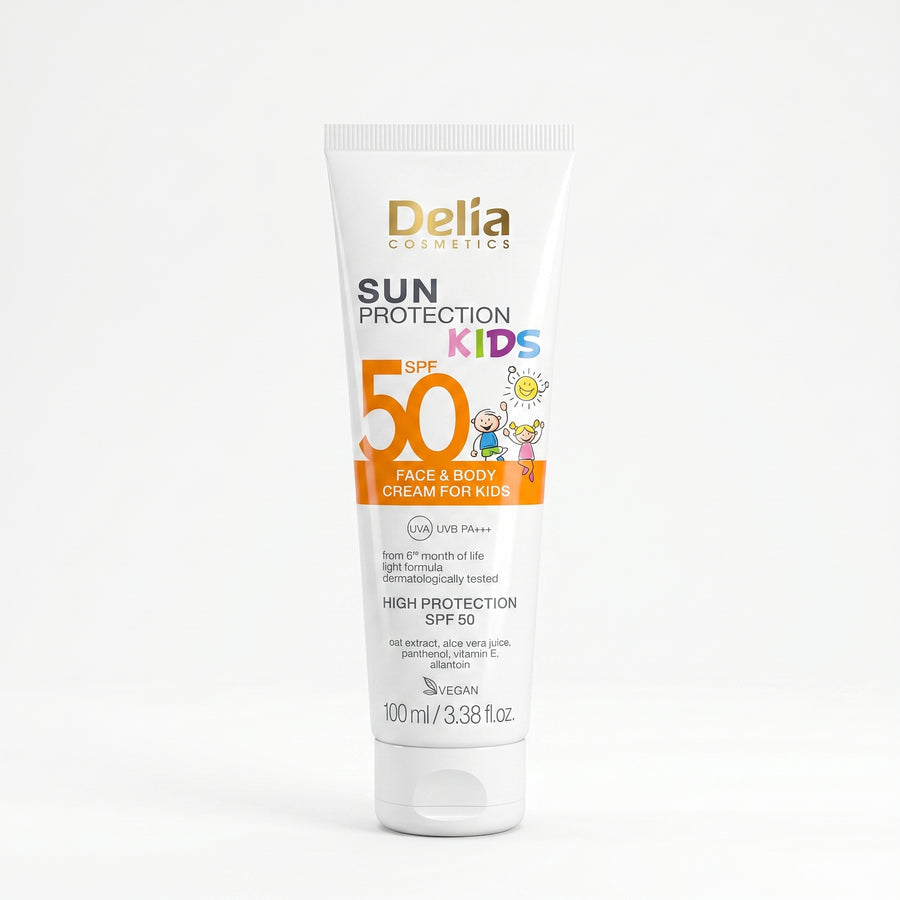Delia Sun Protection Kids Creme Solar Face & Corpo SPF50 100ml
