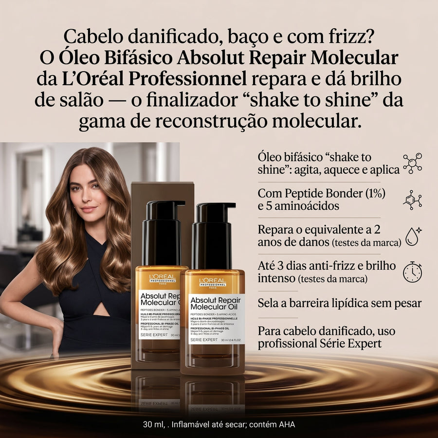 L'Oréal Professionnel Absolut Repair Molecular Óleo Bifásico 30ml (2)
