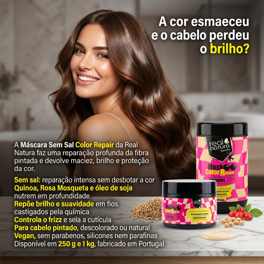 Real Natura Color Repair Máscara Sem Sal Cabelo Pintado