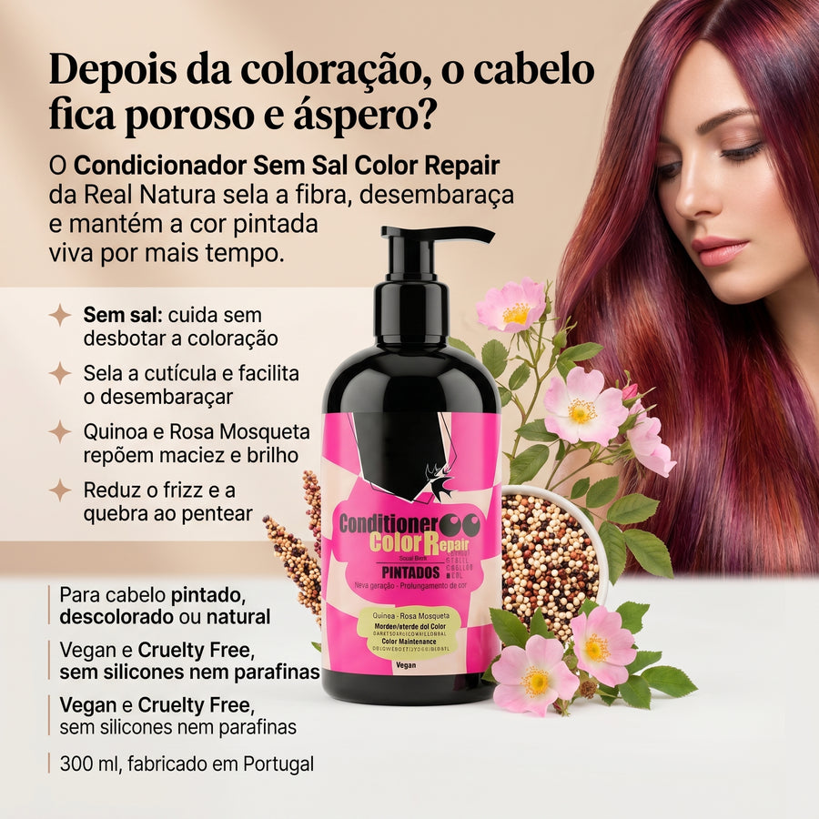 Real Natura Color Repair Condicionador Sem Sal Cabelo Pintado 300ml