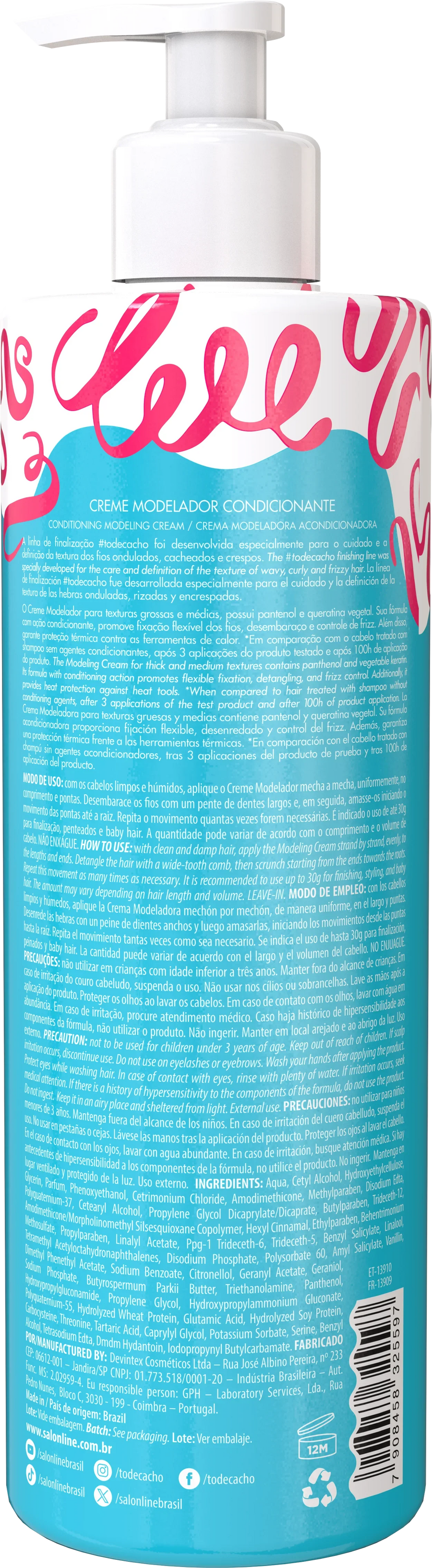 Salon Line Cachos dos Sonhos Fixação Natural 500ml