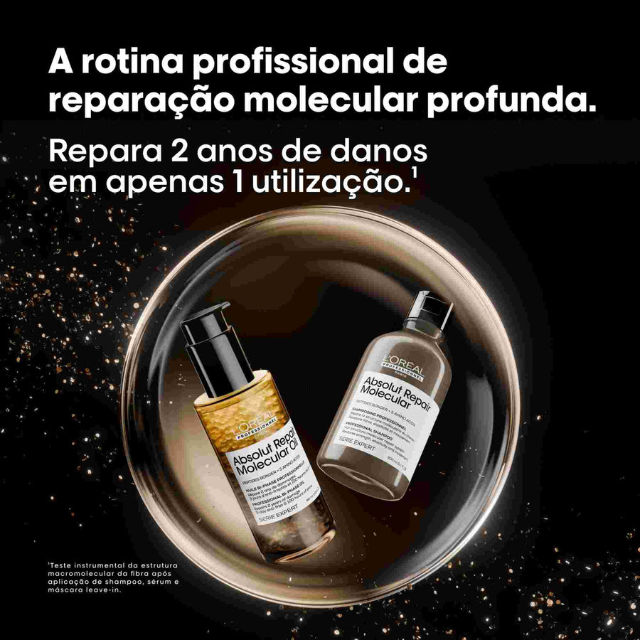 L'Oréal Professionnel Absolut Repair Molecular shampoo e óleo bifásico, que repara 2 anos de danos
