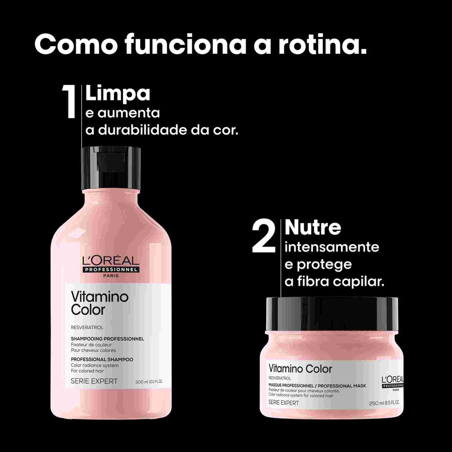 Rotina de 2 passos L'Oréal Professionnel Vitamino Color: shampoo e máscara