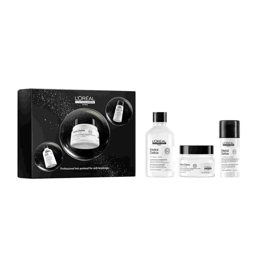 L'Oréal Professionnel Metal Detox Pack Natal Trio com Leave-in, caixa de Natal com os produtos