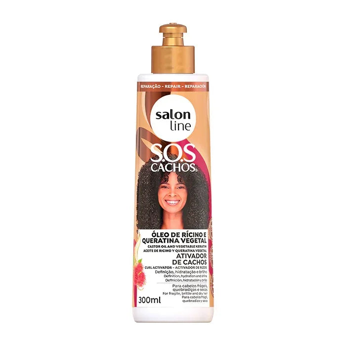Salon Line SOS Cachos Rícino e Queratina Ativador de Cachos 300ml - Ilha dos cosméticos