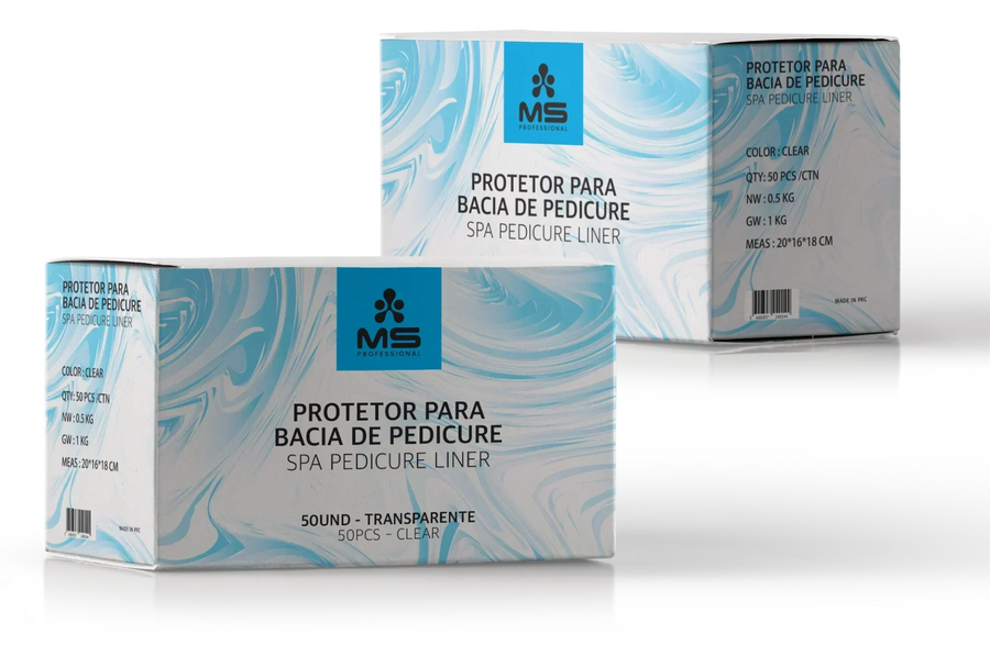 MS Professional Protetor Descartável para Bacia de Pedicure 50 Unidades