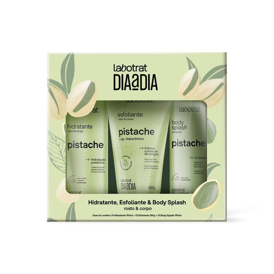 Labotrat Dia a Dia Pack Pistache — Hidratante, Esfoliante & Body Splash