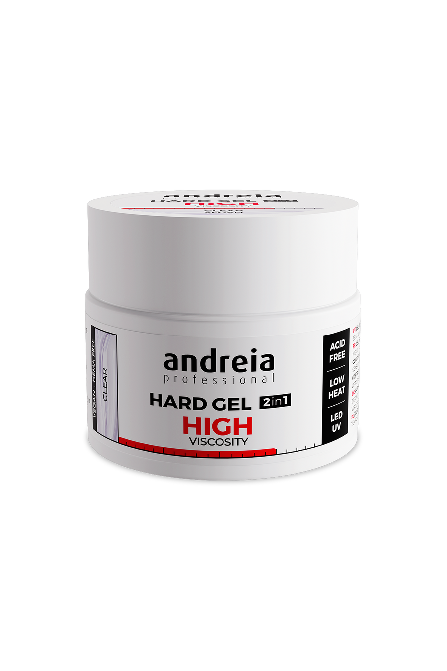 Andreia Hard Gel 2 em 1 Viscosidade Alta Gel de Construção Clear / 44 g