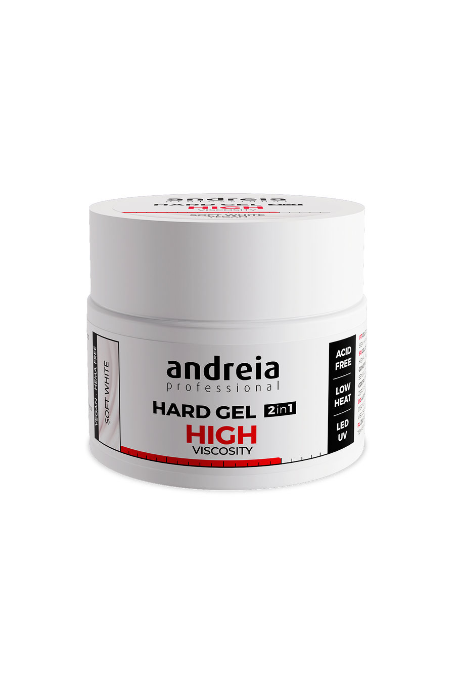 Andreia Hard Gel 2 em 1 Viscosidade Alta Gel de Construção Soft White / 44 g