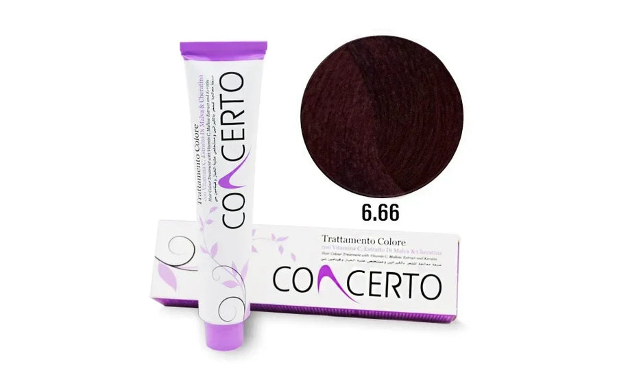 Concerto Coloração Loiro Escuro Vermelho Intenso n6.66 100ml - Ilha dos cosméticos