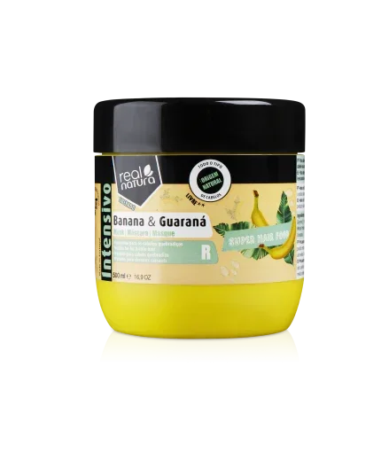 Real Natura Super Hair Food Banana E Guaraná Máscara (Liberado) 500ml - Ilha dos cosméticos