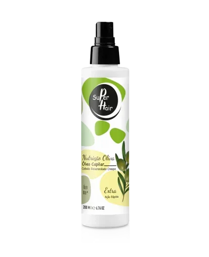 Super Hair Nutrição Oliva Cabelo Encaracolado Crespo Óleo 200ml - Ilha dos cosméticos