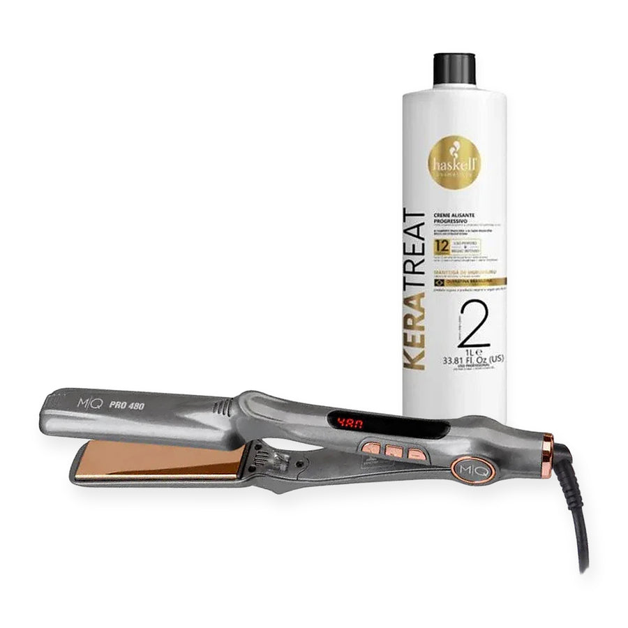 Pack Haskell Keratreat Passo 2 de 1 L com a prancha MQ Pro480