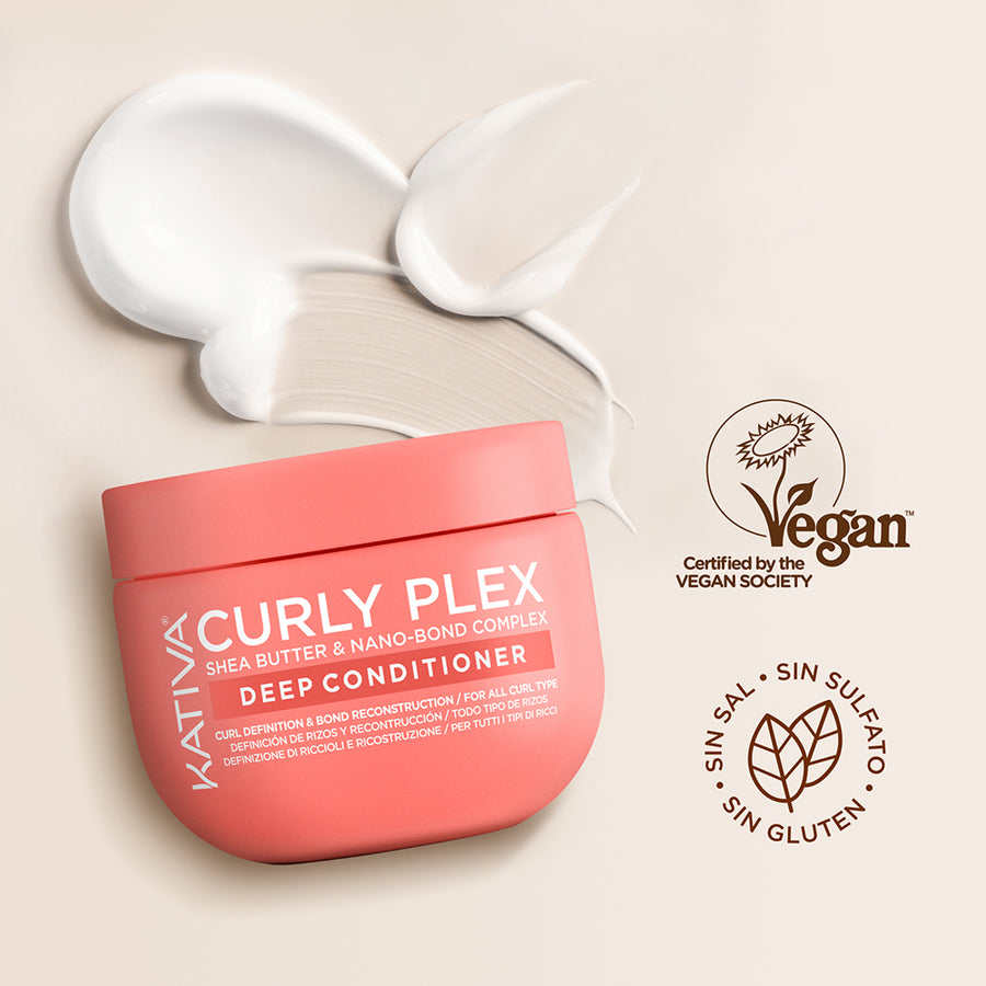 Kativa Curly Plex Deep Conditioner Condicionador e Máscara para Cachos: selos da marca