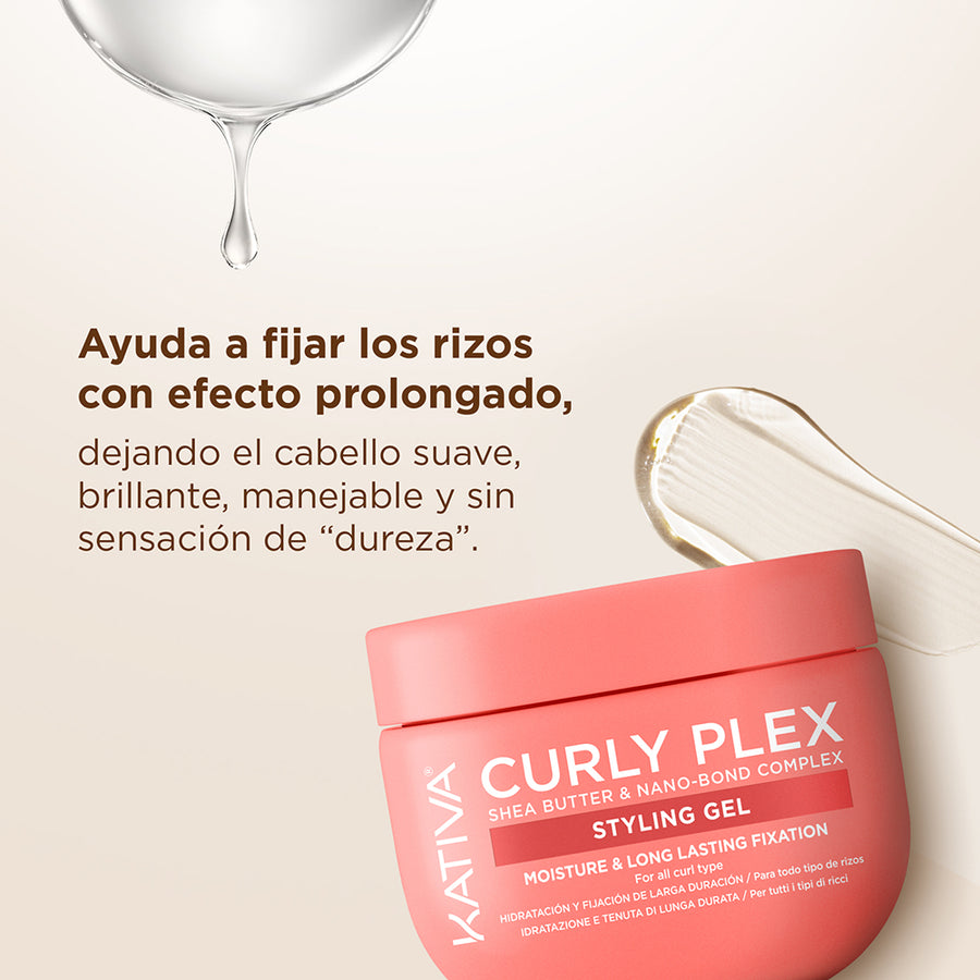 Kativa Curly Plex Styling Gel Gel Fixador de Cachos Longa Duração: detalhe do produto