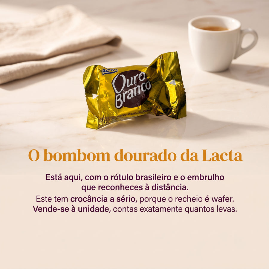 Lacta Ouro Branco Bombom de Wafer com Cobertura Sabor Chocolate Branco — foto 2
