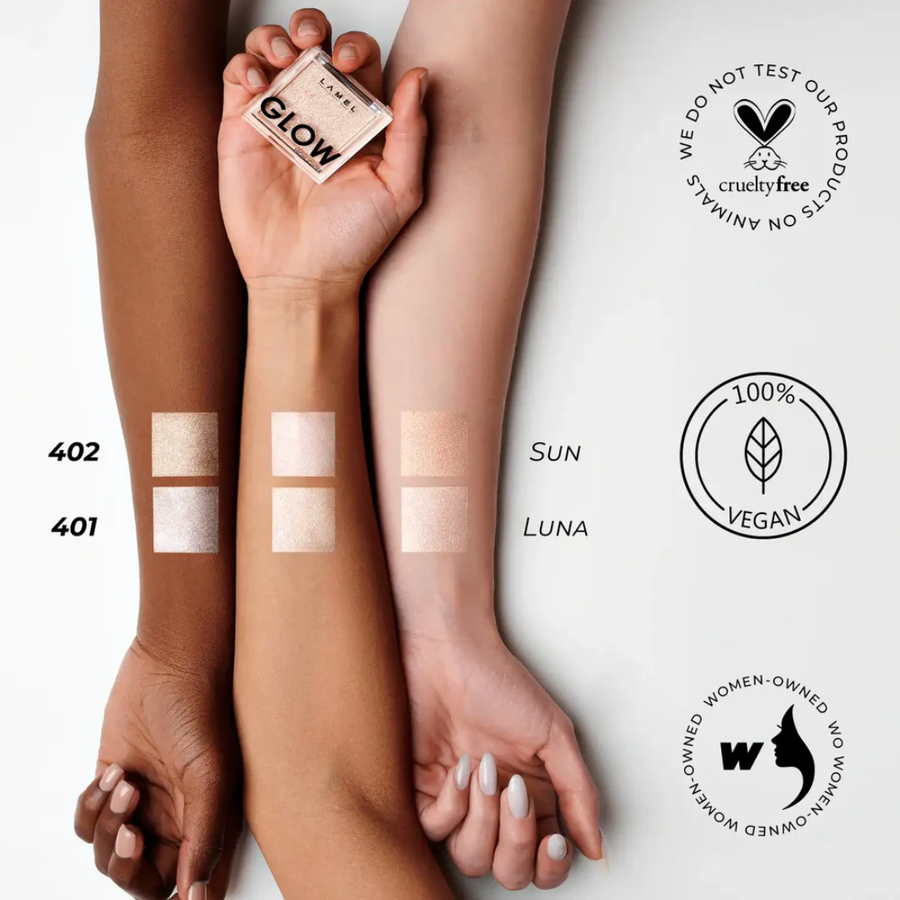 Lamel Glow Iluminador Compacto de Brilho Ultrafino 3,8g Nº 401, imagem da marca Lamel
