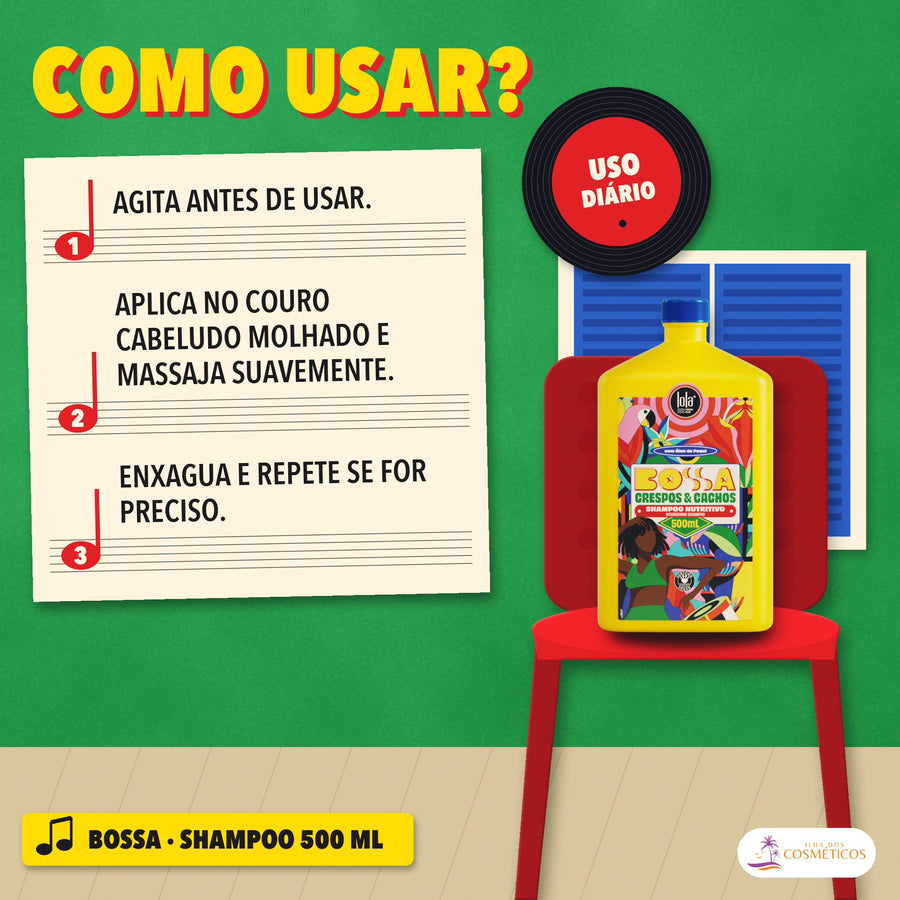 Shampoo Bossa Lola Nutritivo Crespos e Cachos: como usar, passo a passo, de uso diário