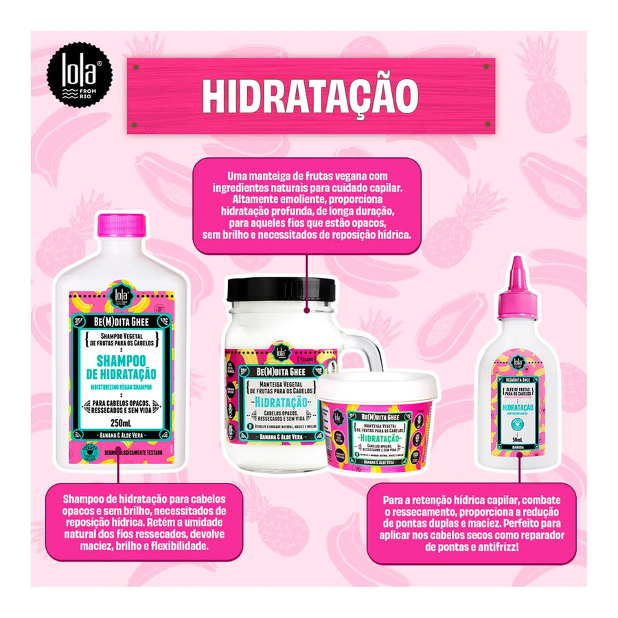 Lola Be(M)Dita Ghee Máscara Hidratação Banana E Aloe Vera 350g — foto oficial da marca
