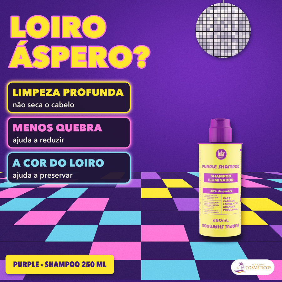 Shampoo Purple Lola Iluminador Anti-Quebra Loiro: apresentação, limpeza profunda, menos quebra e a cor do loiro