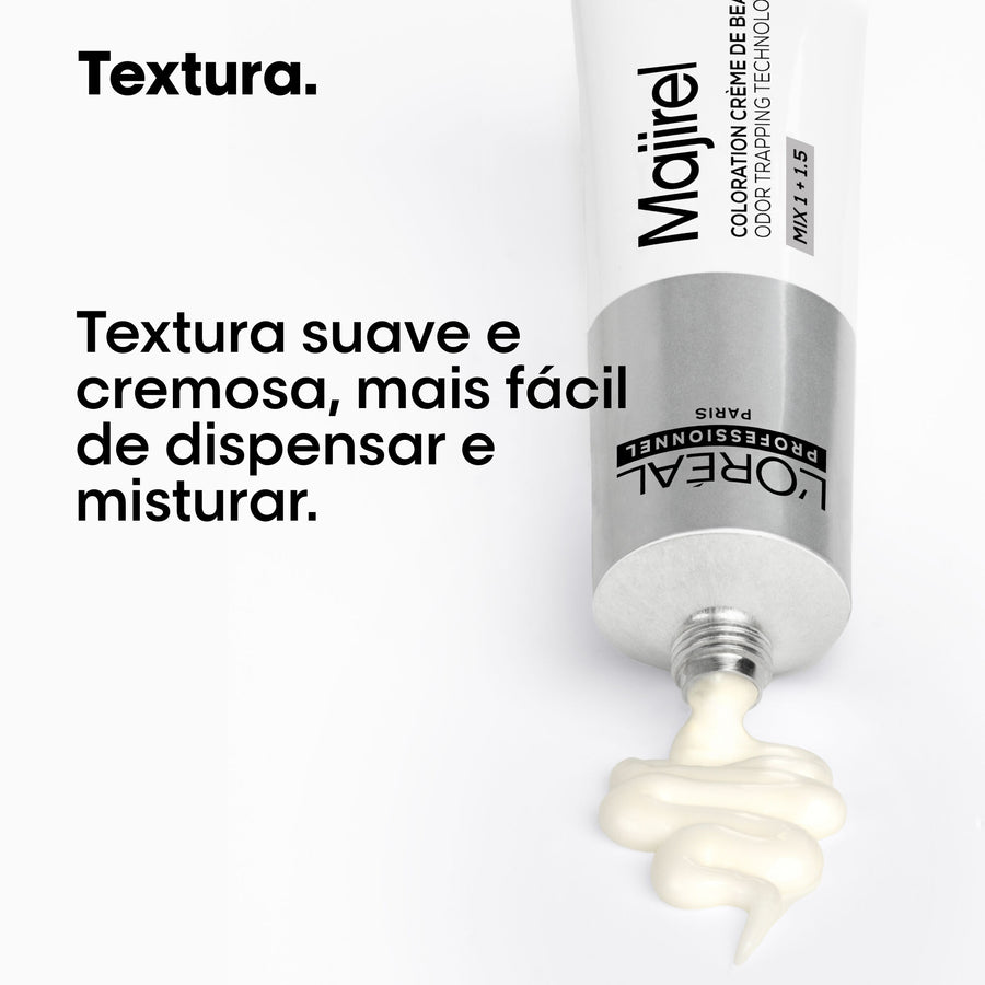 Textura cremosa do Majirel, mais fácil de dispensar e misturar