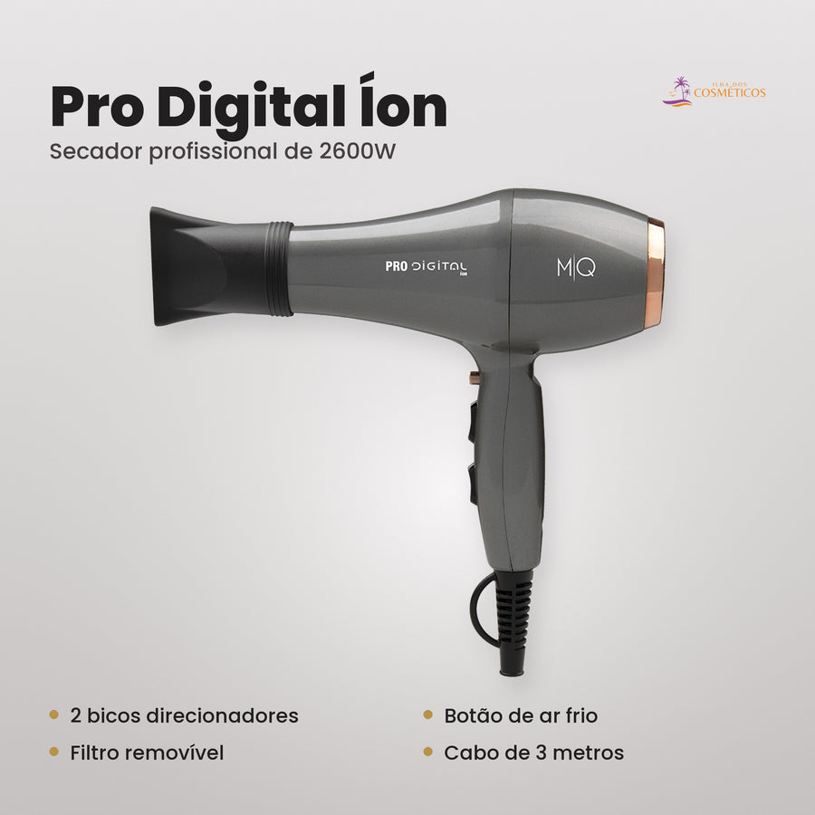 Secador de cabelo profissional MQ Pro Digital Íon de 2600W