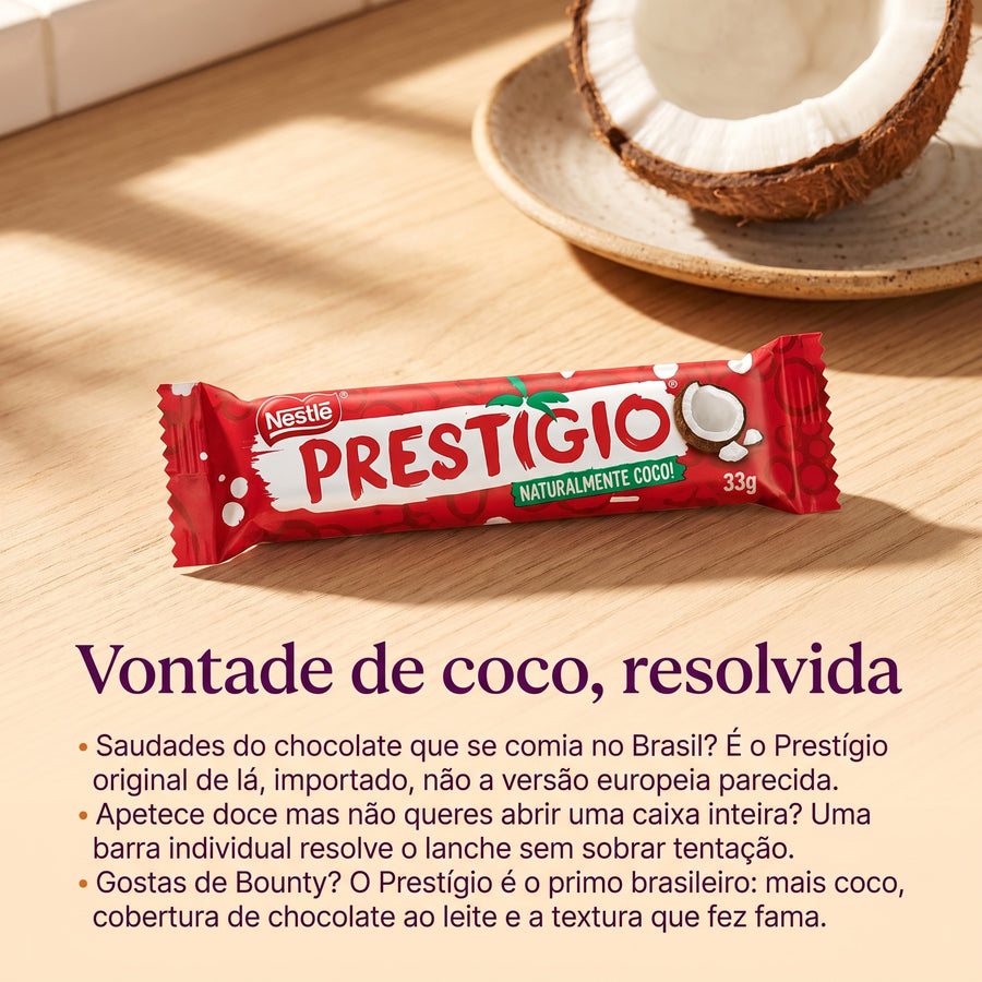 Nestlé Prestígio Chocolate com Coco 33g — anúncio