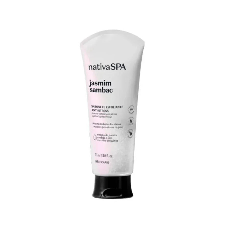 O Boticário Sabonete Líquido Esfoliante Nativa Spa Jasmim Sambac 175ml - Ilha dos cosméticos