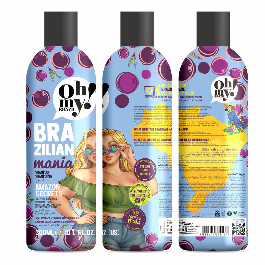 Oh My! Brazilian Mania Amazon Secrets Shampoo para Cabelos com Química 300ml