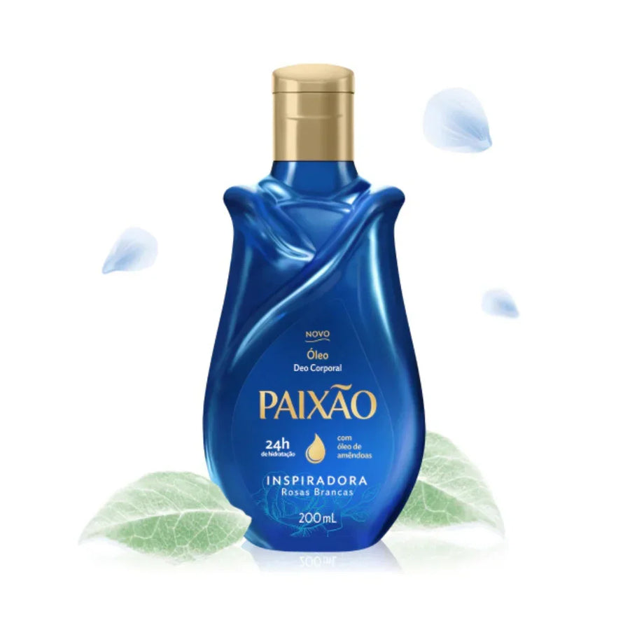 Paixão Óleo Corporal Inspiradora Rosas Brancas 200 ml - Ilha dos cosméticos