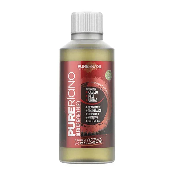 Pure Brasil Pure Ricino Óleo Cabelo Pele e Unhas 150ml - Ilha dos cosméticos