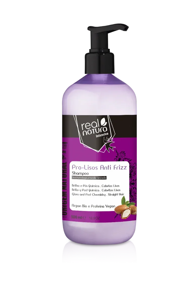 Real Natura Pro-Lisos Anti Frizz Argan Shampoo 500ml - Ilha dos cosméticos