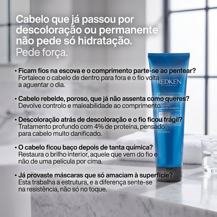 Redken Extreme Strength Builder Plus Máscara Fortificante Cabelo Danificado 250ml — foto 2