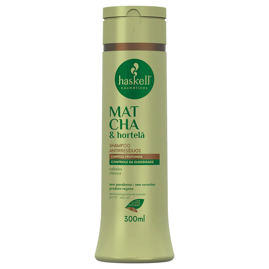 Haskell Matcha & Hortelã Shampoo Antirresíduos 300ml - Ilha dos cosméticos
