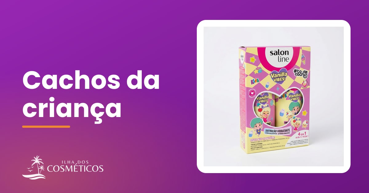 Salon Line #TodeCacho Kids Vanilla Vibes Pack Shampoo 2em1 + Creme Multifuncional 3em1 300ml, Salon Line