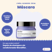 L'Oréal Professionnel Blondifier máscara nutritiva 250 ml, para cabelo louro, com extrato de bagas de açaí