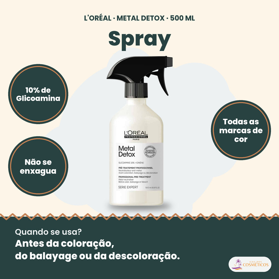 L'Oréal Professionnel Metal Detox spray 500 ml, pré-tratamento sem enxaguar antes da cor ou da descoloração