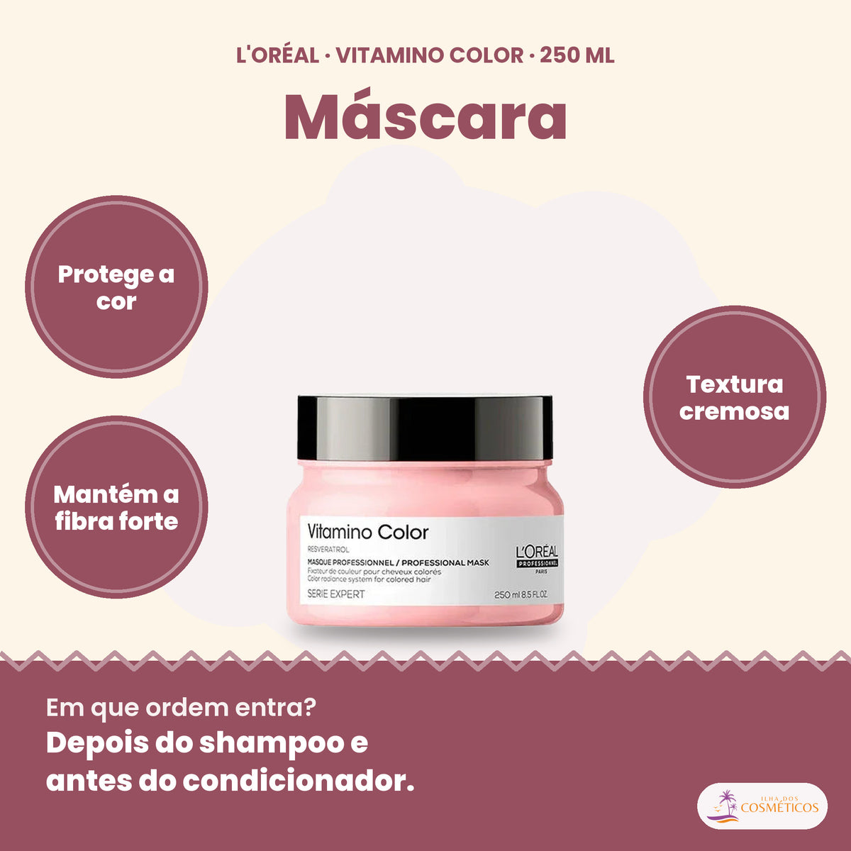 L'Oréal Professionnel Vitamino Color máscara protetor de cor 250 ml, com resveratrol, para cabelo com coloração