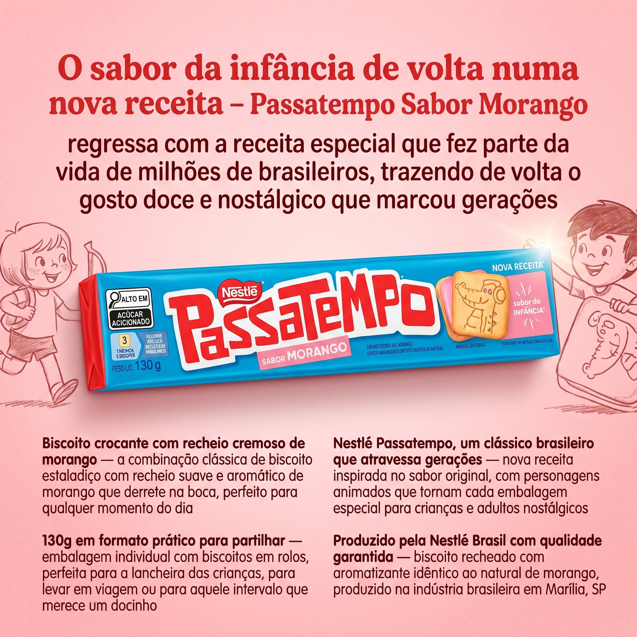 Nestlé Passatempo Sabor Morango 130g