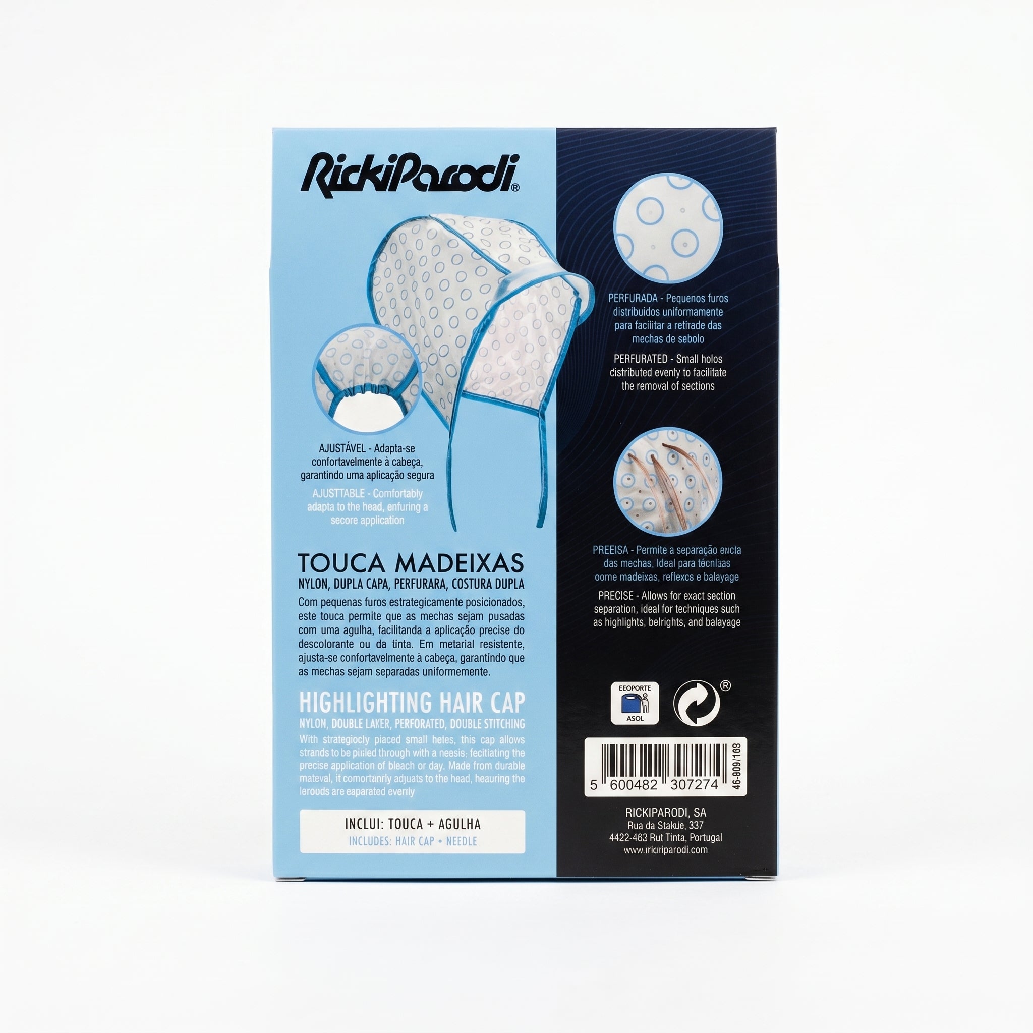 RickiParodi Touca Madeixas Nylon Dupla Capa Perfurada