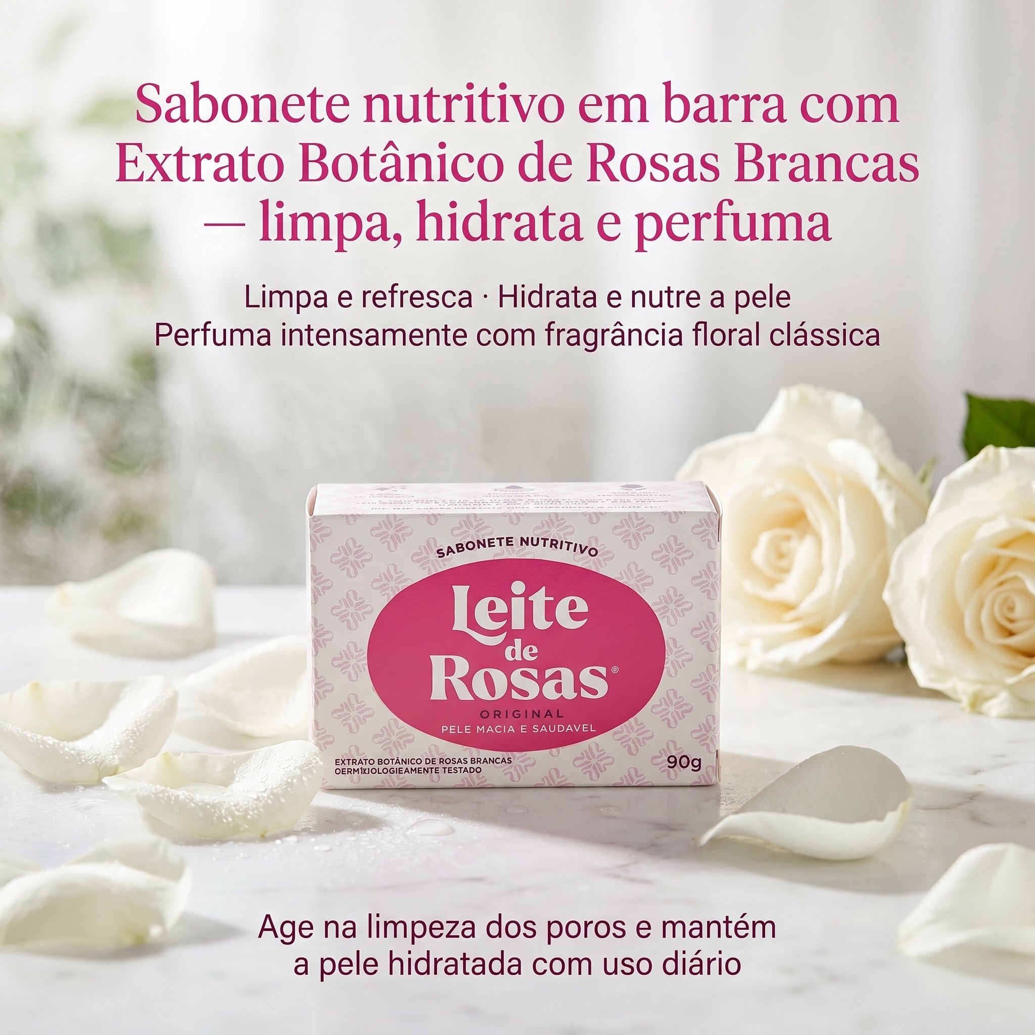 Leite de Rosas Original Sabonete Nutritivo 90g