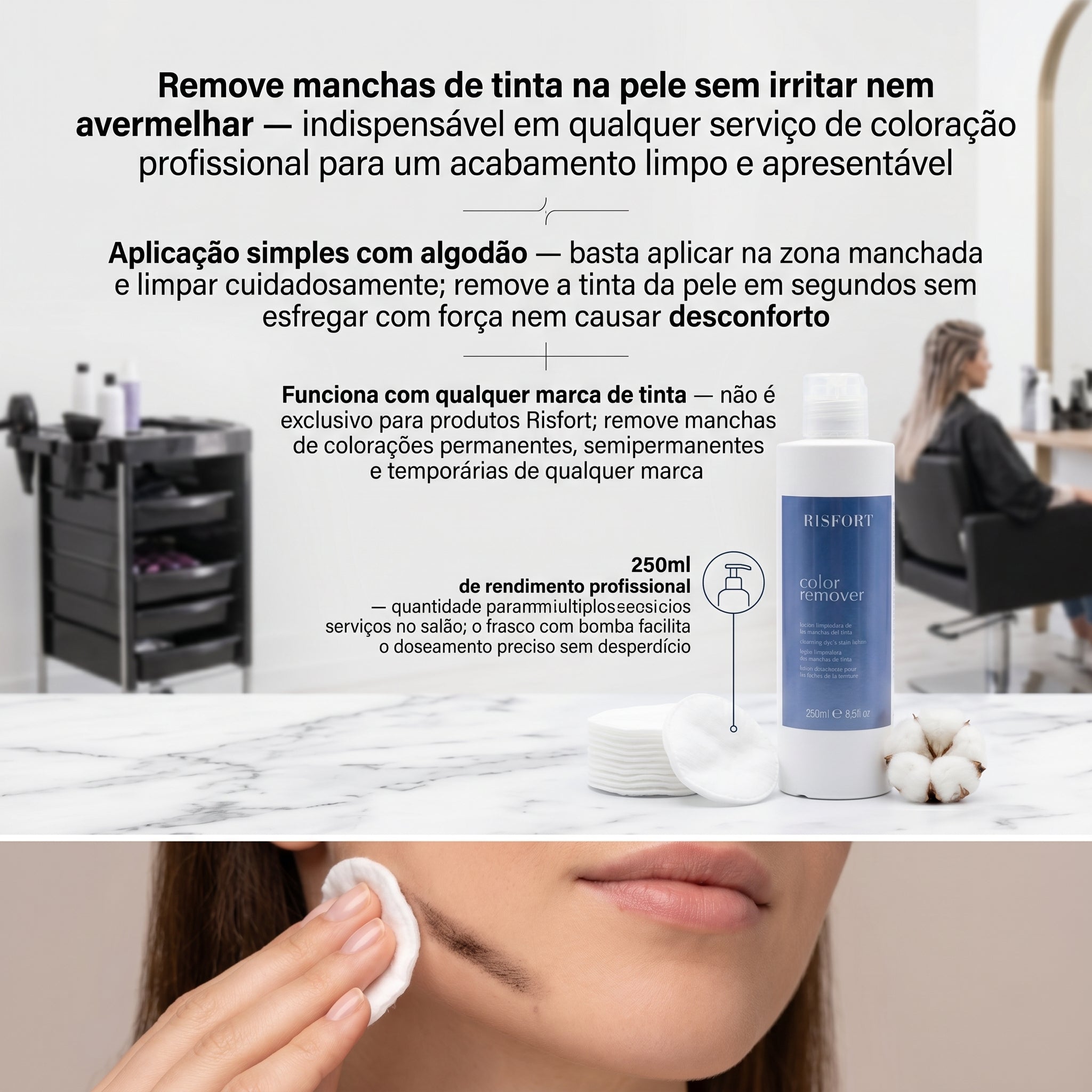 Risfort Color Remover Loção Limpadora Manchas de Tinta 250ml