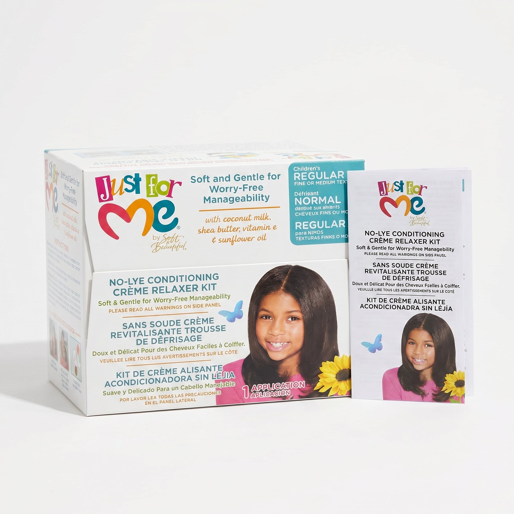 Just for Me Pack Relaxante Sem Soda Conditioning Crème Relaxer Kit Regular — 1 Aplicação