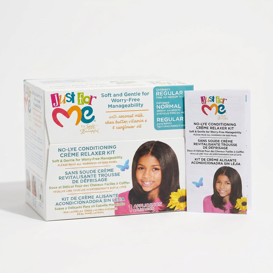 Just for Me Pack Relaxante Sem Soda Conditioning Crème Relaxer Kit Regular — 1 Aplicação
