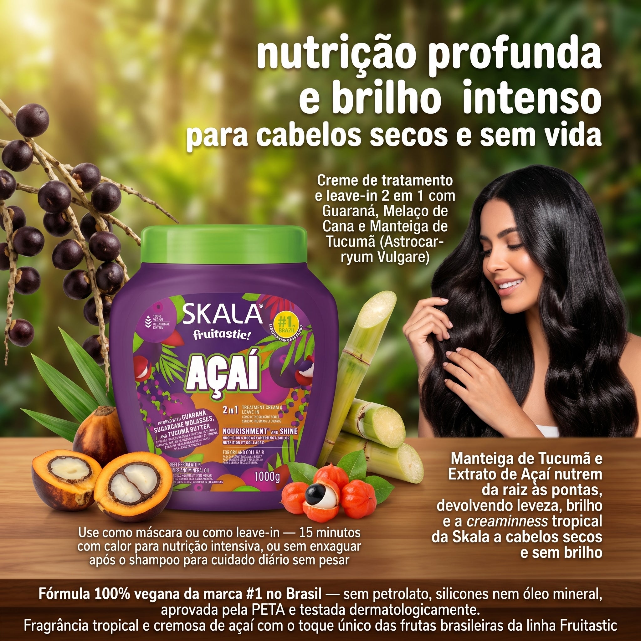 Skala Fruitastic Açaí Creme de Tratamento & Leave-in 1000g
